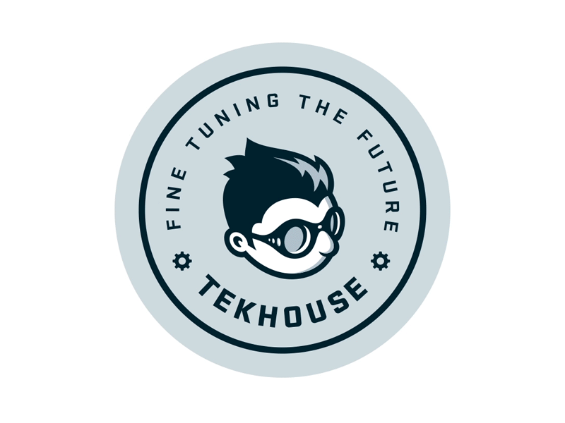 Tekhouse Badge Animation animation badge future gears goggles logo mascot tech technology tools