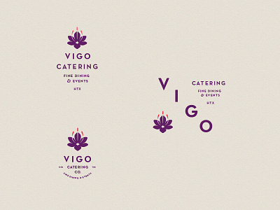 Vigo Catering catering chef cooking crocus fauna floral flower hospitality lockup lotus petals saffron