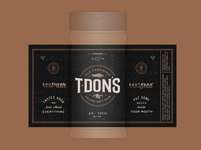 T·Don’s Spice Label bbq cajun creole food label lockup louisiana package package design packaging southern spice spices spicy
