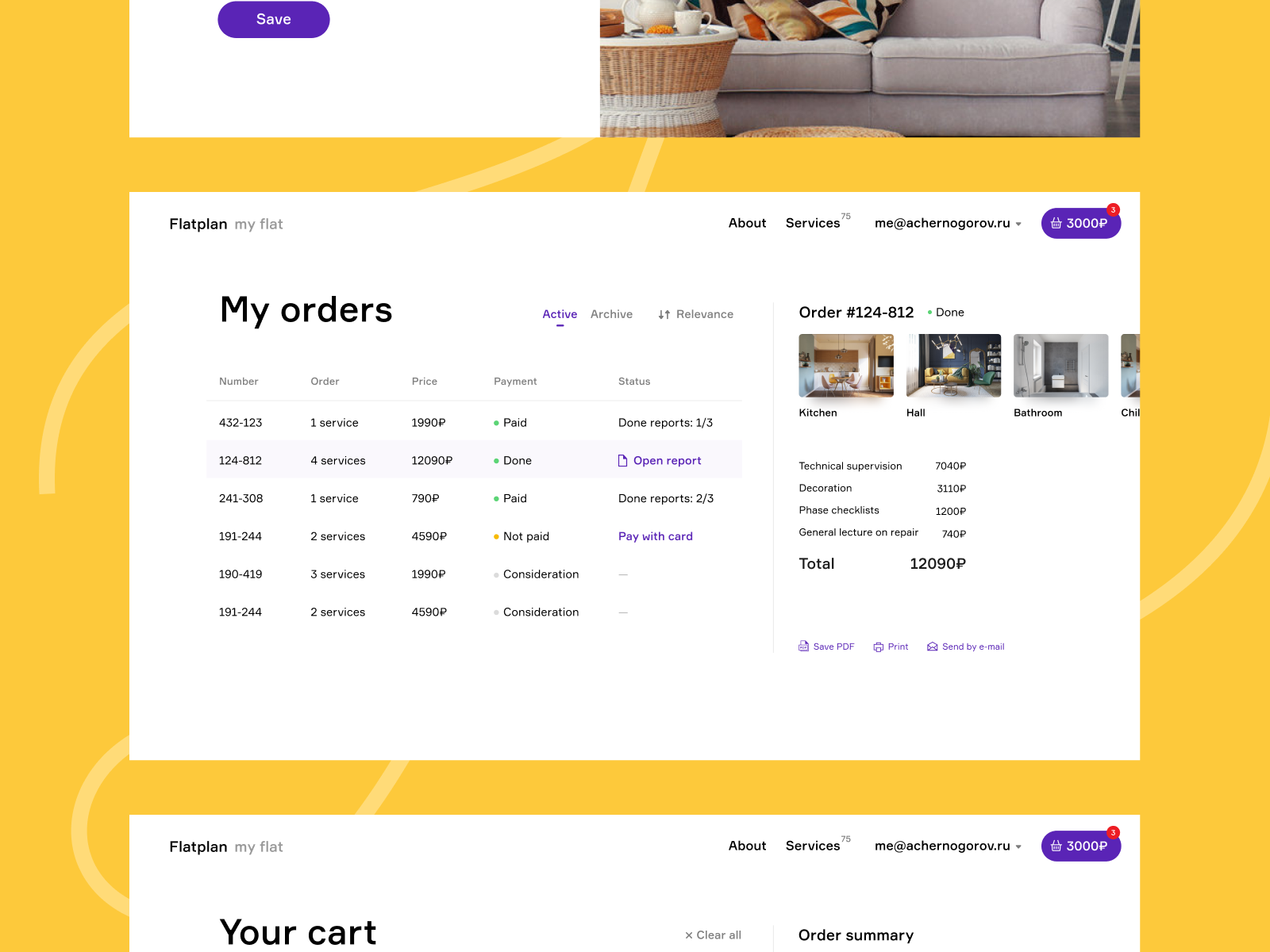 My Orders Account Layout by Anton Chernogorov on Dribbble