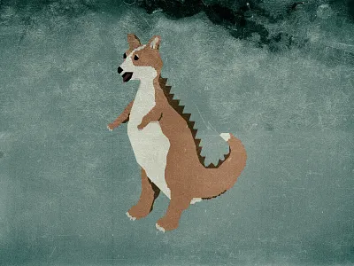 Corginnosaurus Rex - V2 animal brown dinosaur dog green illustration pet prehistoric prehistory tyrannosaurus rex