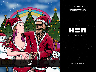 LOVE IS CHRISTMAS art artwork hic hicart hicnft illustration nft nftart
