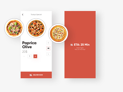 Pizza Special flat ux minimal clean ui dailyui design app concept ui