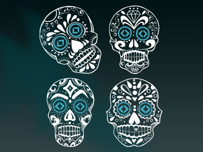 Code Skulls codeschool diadelosmuertos handdrawn illustration illustrator skulls