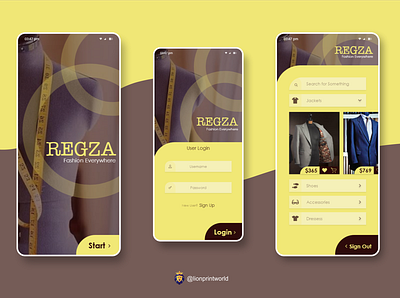 Regza Fashion app art branding design logo typography ui ux web website