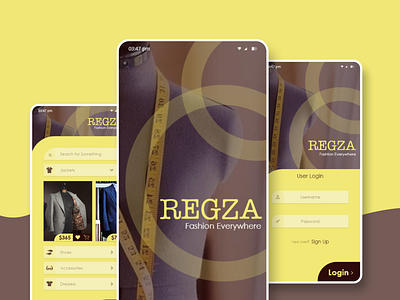 Regza Fashion app art branding design logo typography ui ux web website