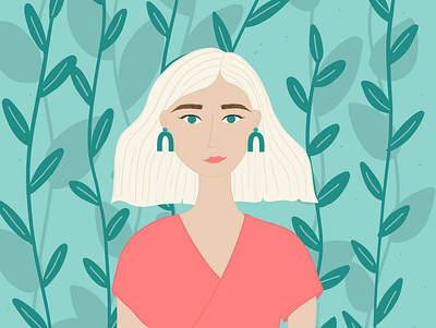 girl in forest animation art artists character design design designer illustrated portrait illustration illustrator portrait