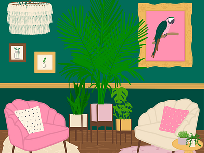 jungle themed sitting room