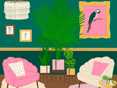 jungle themed sitting room