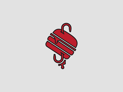 Slaughterhouse Burger Co. Development brand burger graphic design icon illustration logo meathook wip