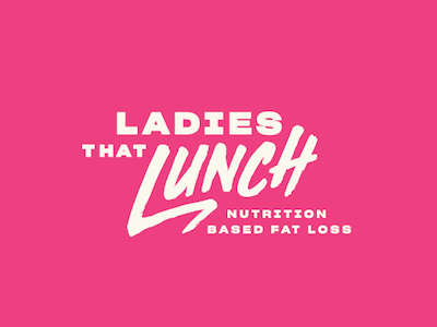 Ladies That Lunch Logo brand fitness logo pink typography