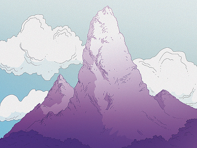 Mountain Scene illustration photoshop wacom