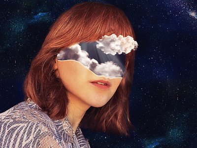 cloud bright cloud design flower girl illustration photomanipulation