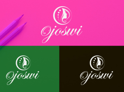 Ojoswi Signature Beauty Logo branding design flat illustration illustrator lettering logo minimal typography website