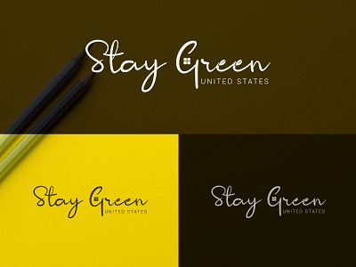 Stay Green United States Signature logo art branding design flat illustration illustrator lettering logo minimal typography