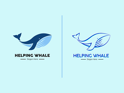 Helping Whale Logo animal logo animals blue whale blue whale logo brand design dualmeaning energy enviroment game design hand illustration logo logo design whale whale logo