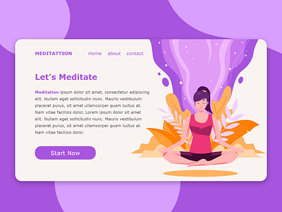 meditation landigpage app design landing page meditation ui ux web