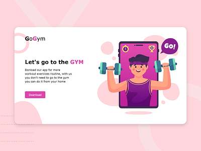 gogym landing page app dailyui design landing page ui ux web