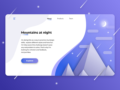 mountain landing page dailyui design landing page ui ux web