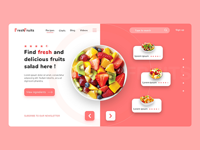 fruits salad landing page dailyui design ui ux web