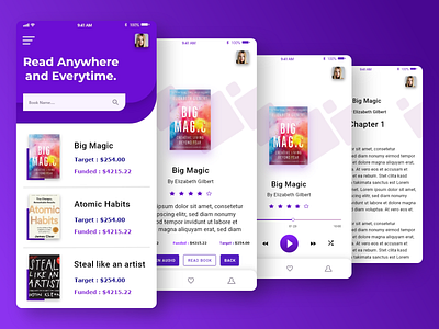 Crowdfunding Campaign audiobook app app dailyui design ui ux web