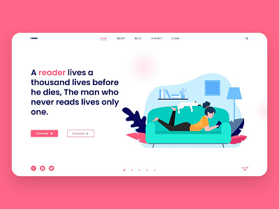 Library landing page dailyui design landing page ui ux web