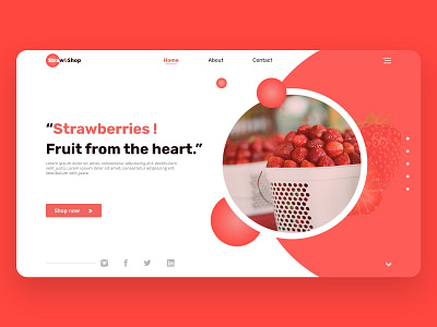 Strawberry landing page dailyui design landing page ui ux web