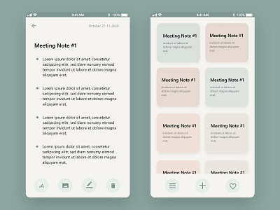 Notes Widget app design