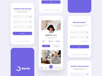 user profile, sign in and sign up app dailyui design mobile design ui ui design ux ux design