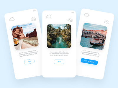 Travel app onboarding screen