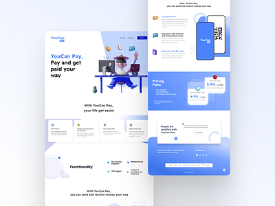 YouCan Pay Landing Page UI Design 📉 design designer graphic design ui uiux user experience user interface ux