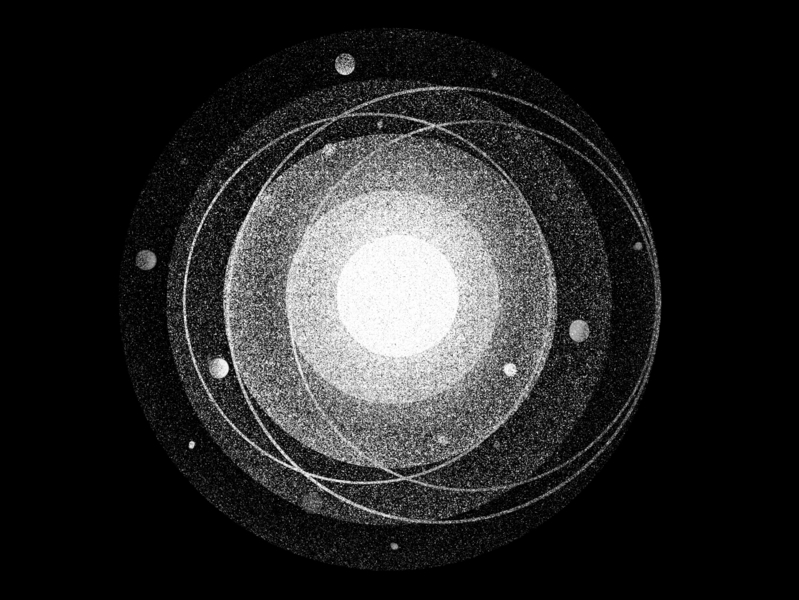 atlas brutalism cosmic cosmology illustration monochromatic scifiart