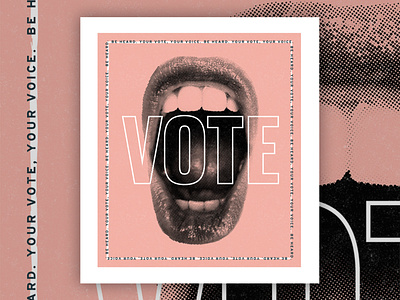 be heard. be heard biden election election day halftone pink political poster poster design typography vote vote2020