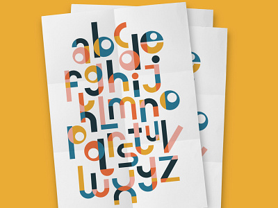 ABC poster abc alphabet design geometric graphic illustration lettering pattern poster retro typography vector