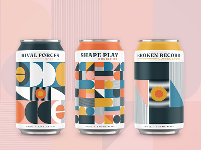 Quarantine Art Beer Cans beer beer branding design geometric graphic mockups packaging pattern shapes