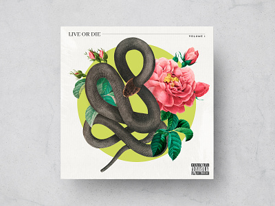 LIVE OR DIE debut album album album art album cover floral flowers graphic graphic design packaging snake snake illustration vintage vinyl vinyl record