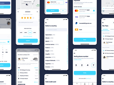 Cargo - Car Booking & Sharing App - v02 app booking cab car delivery flat grab interface ios map tracking material mobile on demand ordering sharing taxi ui uber ui ui kit