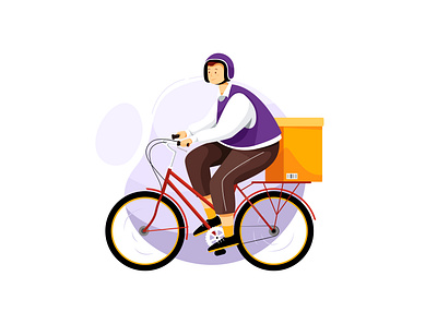 Bicycle Delivery Service Vector illustration bicycle box carry courier delivery drone express illustration logistic package service shipment superman transport vector