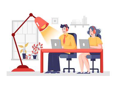 Call Center Service Illustration concept