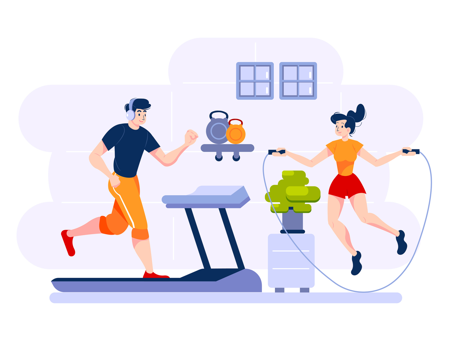 Fitness & Workout Illustration concept by HoangPts on Dribbble