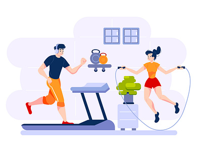 Fitness & Workout Illustration concept