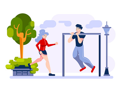 Fitness & Workout Illustration concept