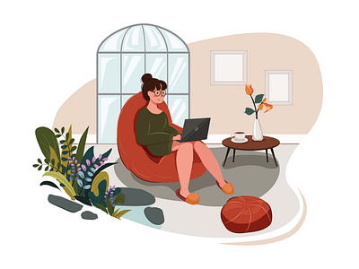 Telecommuting tips concept vector illustration