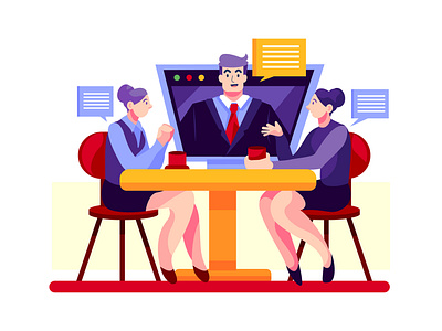 Video conference - Work from home concept concept design freelance illustration interface material meeting online remote remotely staysafe template vector video call work from home