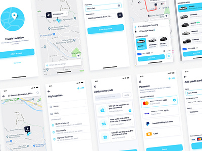 Car Booking & Sharing App app app ui booking bundle delivery flat grab interface ios map tracking material mobile on demand ordering sharing taxi ui uber ui ui kit