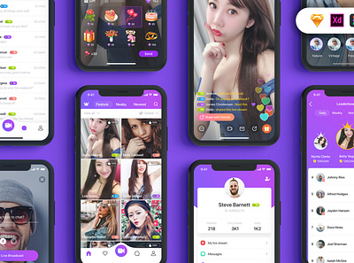 Video Streaming app concept app camera design flat interface ios live material minimal mobile podcast streaming app template theme ui kit ux video web wireframe