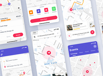 Map View mobile concept app design interaction design interface map material mobile navigation tracking ui ui kit ux