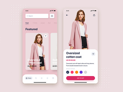 Women's clothing mobile app concept