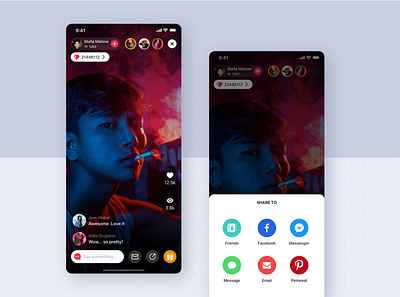 Video Streaming mobile UI concept app camera concept design flat interface ios live material minimal mobile podcast streaming template theme ui ui kit ux video wireframe