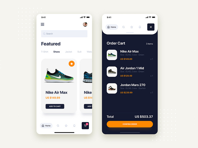 Nike Store mobile concept - Cart order by HoangPts on Dribbble
